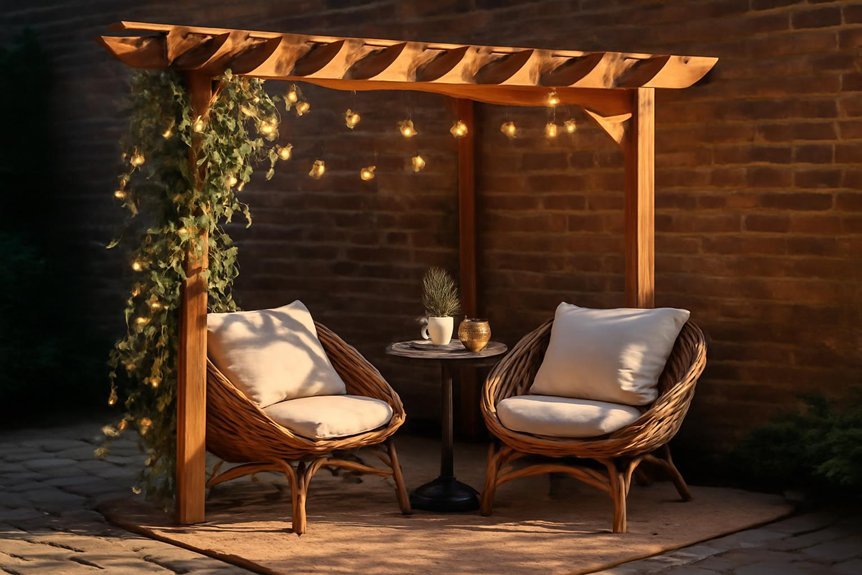 cozy compact pergola retreat