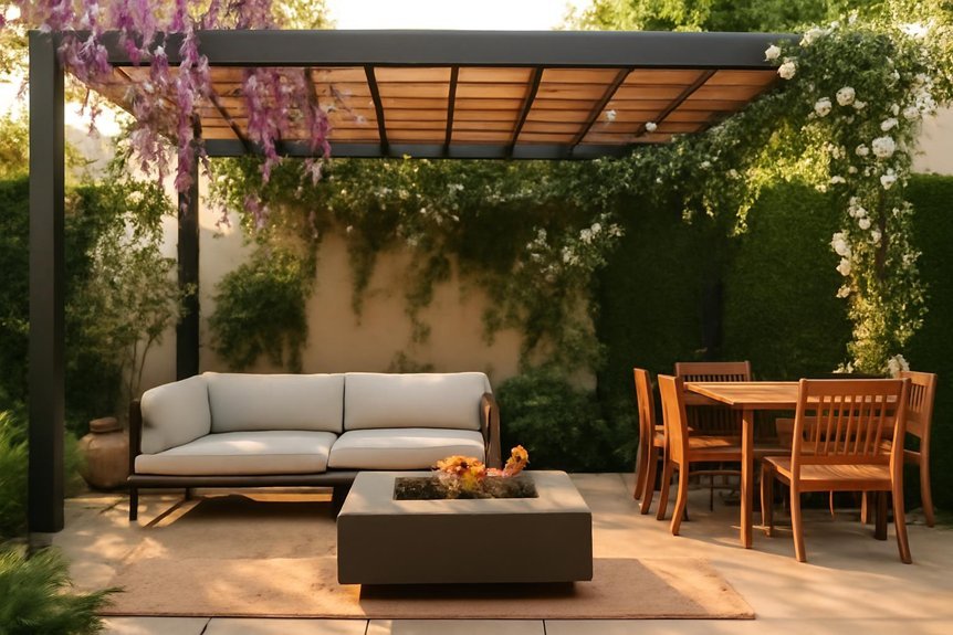 natural pergola with greenery