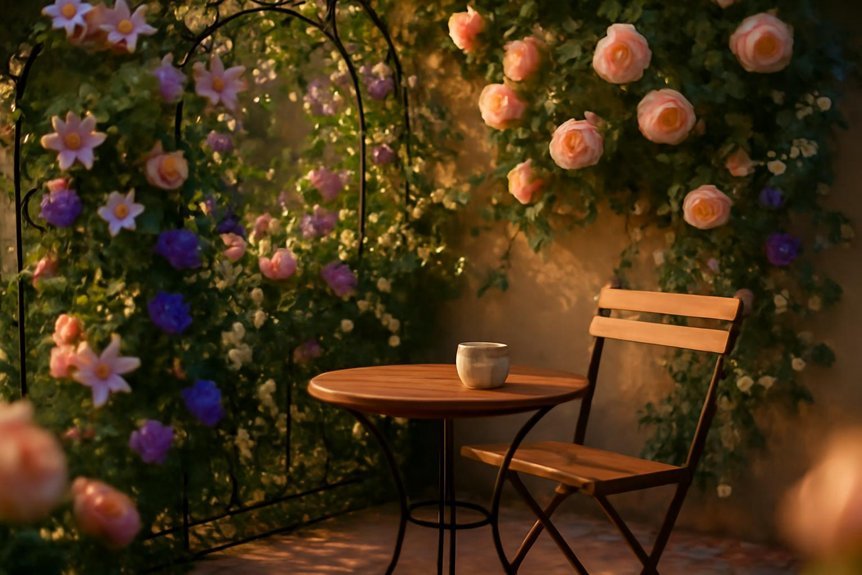 vibrant flowering vines patio