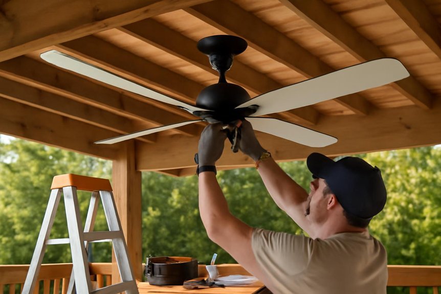 maintain pergola ceiling fans