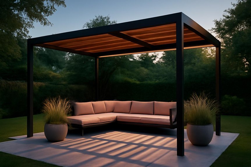 modern minimalist outdoor pergolas